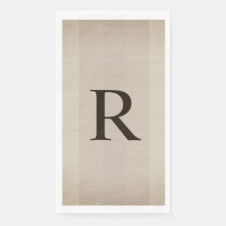 Neutrale bruine en Tan getextureerde monogrammen Servet