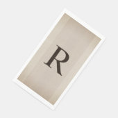 Neutrale bruine en Tan getextureerde monogrammen Servet (Hoek)