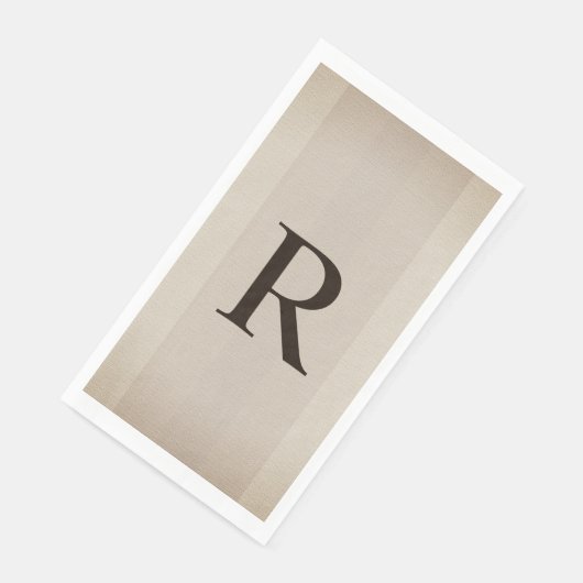 Neutrale bruine en Tan getextureerde monogrammen Servet (Hoek)