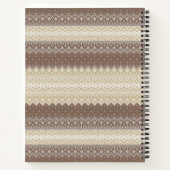 Neutrale bruine en Tan Knit patroon met naam Notitieboek (Achterkant)