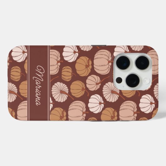 Neutrale bruine herfstpompoenen Case-Mate iPhone case (Achterkant (horizontaal))