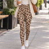 Neutrale bruine luipaardprint leggings