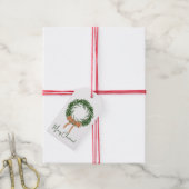 Neutrale bruine strik krans kerstcadeaubijsluiter cadeaulabel (Met Touw)