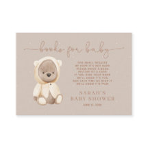 Neutrale bruine Teddy Bear Baby shower Book Reques