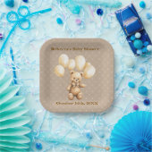 Neutrale bruine teddybeer babyshower papieren bord (Feest)