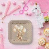 Neutrale bruine teddybeer babyshower papieren bord (Feest)