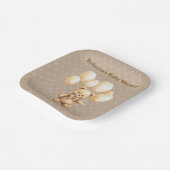 Neutrale bruine teddybeer babyshower papieren bord (Gebogen)
