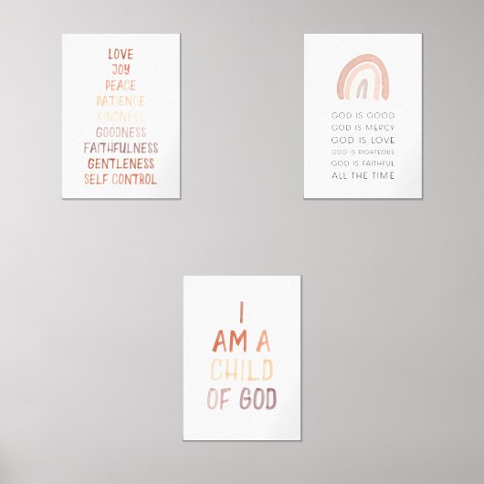 Neutrale bruine tome kinder bijbel vers set van 3 (Voorkant)