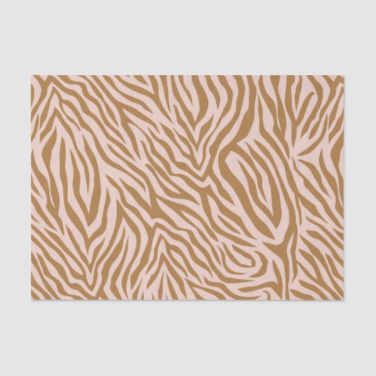 Neutrale Bruine Zebra Dier Streep Decoupage Tissuepapier (Voorkant)