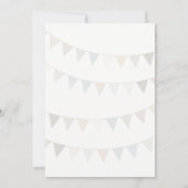 Neutrale bunting rustieke pastel bruiloft kaart (Achterkant)
