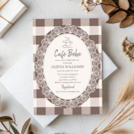 Neutrale Cafe Bebe Buffalo Check Baby Shower Brunc Kaart