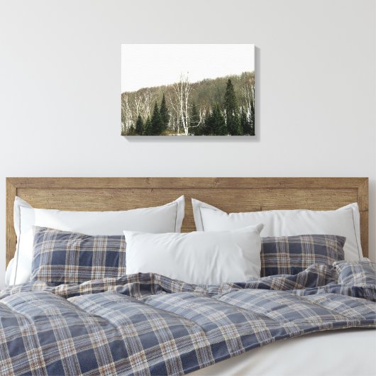 Neutrale canvas Wall Art - Winterlandschap (Insitu (Slaapkamer))