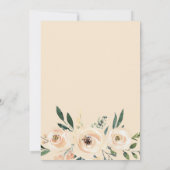 Neutrale Champagne Floral Bridal Shower Uitnodigin Kaart (Achterkant)