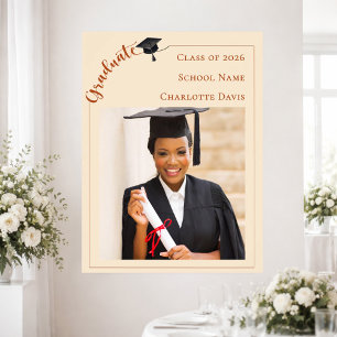 Neutrale champagne foto moderne Afstudeer welkom Poster
