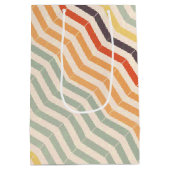 Neutrale Chevron Zig Zag Stripes Medium Cadeauzakje (Achterkant)