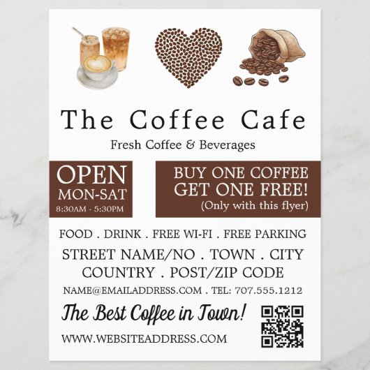 Neutrale Coffee Shop Flyer (Voorkant)