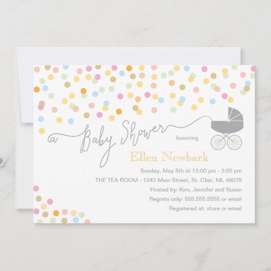 Neutrale Confetti | Babyschoenen Kaart (Voorkant)