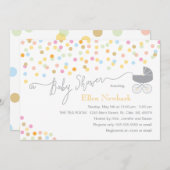 Neutrale Confetti | Babyschoenen Kaart (Voorkant / Achterkant)