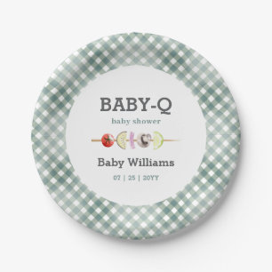 Neutrale Couples Baby Q Barbecue Baby Shower Papieren Bordje