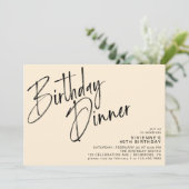 Neutrale Cream Ivoor Elegant Modern Verjaardags Di Kaart (Staand voorkant)