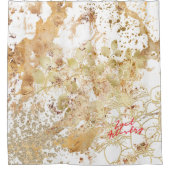 Neutrale Creamy Beige Shower Curtain Liner Douchegordijn (Voorkant)