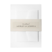 Neutrale crème beige eenvoudige minimale bruiloft uitnodigingen wikkel (Voorkant Voorbeeld)