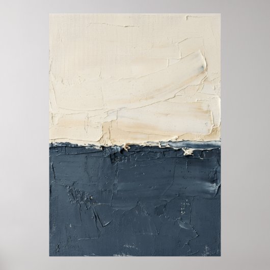 Neutrale Crème Impasto Textured Pleister Abstract Poster (Voorkant)