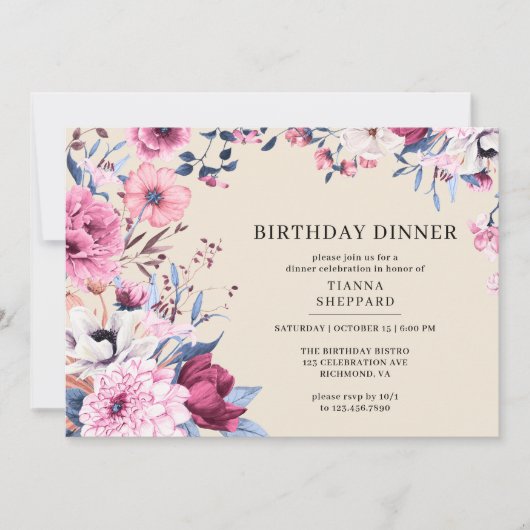 Neutrale crème ivoor formeel elke leeftijd verjaar kaart (Voorkant)