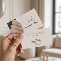 Neutrale Crème Tan Script Foto Nagel Kunstenaar Sa