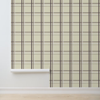 Neutrale Crèmekleurige Plaid Tartan Behang