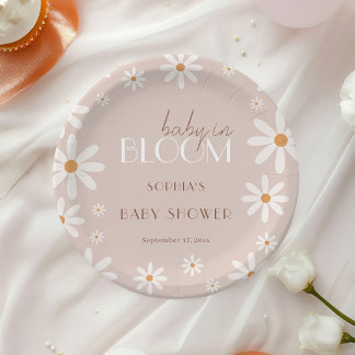 Neutrale Daisy Tuin Baby Shower Feest Papieren Bordje