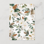 Neutrale Deer White Floral Greenery Books voor Bab Informatiekaartje (Achterkant)