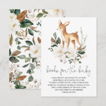 Neutrale Deer White Floral Greenery Books voor Bab