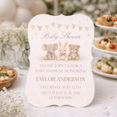 Neutrale dier baby shower uitnodiging