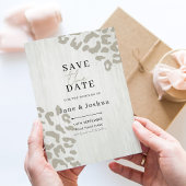 Neutrale dierprint trouwkaart Save the Date  Kaart