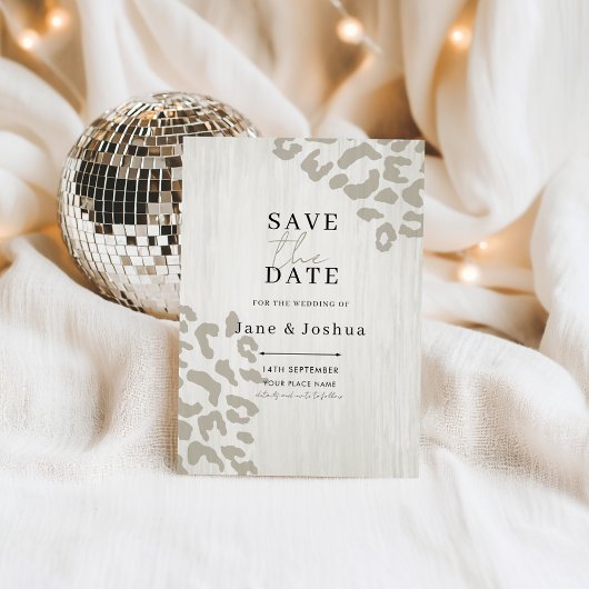 Neutrale dierprint trouwkaart Save the Date  Kaart