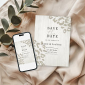 Neutrale dierprint trouwkaart Save the Date  Kaart