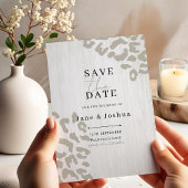 Neutrale dierprint trouwkaart Save the Date  Kaart