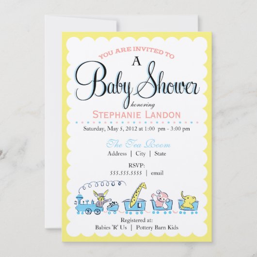 Neutrale diertraining | Retro-Baby shower Kaart (Voorkant)