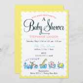 Neutrale diertraining | Retro-Baby shower Kaart (Voorkant / Achterkant)