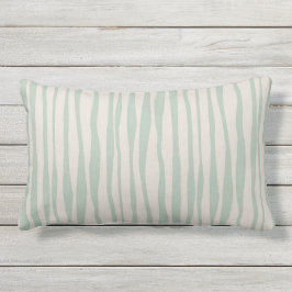 Neutrale dikke dunne strepen Seafoam Green Beige Buitenkussen