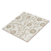 Neutrale distel bloemenpatroon tegeltje (Zijkant)