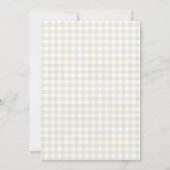 Neutrale Domme Gans Beige Strik Gingham Baby Showe Kaart (Achterkant)