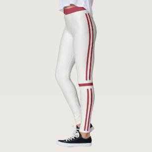 Neutrale donker maroen strepen personalize athleis leggings