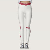 Neutrale donker maroen strepen personalize athleis leggings (Voorkant)