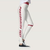 Neutrale donker maroen strepen personalize athleis leggings (Rechts)