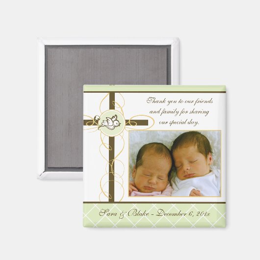 Neutrale doop/doopplezier - fotomagneet magneet (Voorkant / Achterkant)