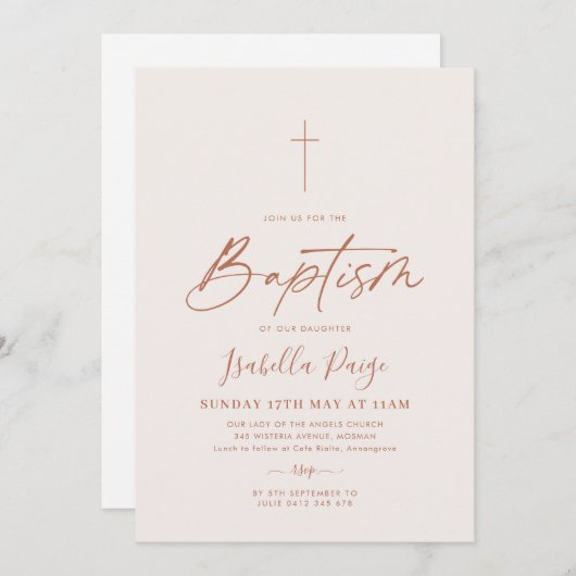 Neutrale doop doopsel kaart (Voorkant / Achterkant)