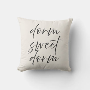 Neutrale “Dorm Sweet Dorm” Kussen   Ivoor & Grijs