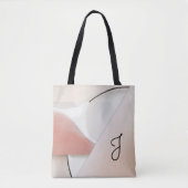 Neutrale Earth Tone Modern Abstract met Monogram Tote Bag (Voorkant)